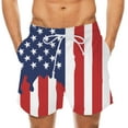 thumbnail image 1 of DPTALR Pantalon de Plage à Taille Élastique avec Imprimé Drapeau à Rayures pour Homme, 1 of 4