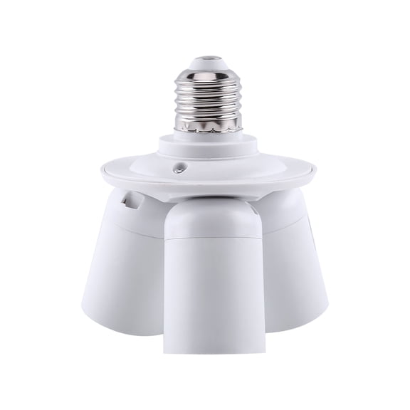 3-in-1 E27 to E27 Base Light Bulb Adapter Socket Splitter, Converts Single Socket into Triple Lamp Holder