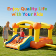 thumbnail image 4 of Entil 144in Inflatable Bounce House Large Size with Blower, Big Slide, Basketball Hoop & Inflatable Basketball, Outdoor/Indoor for Kids, 4 of 10