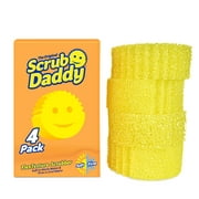 Scrub Daddy Original Multi-Pack 4ct Sponges, Scrub Daddys FlexTexture Foam Is Firm in Cold Water and Soft in Warm Water, Original, 4 count