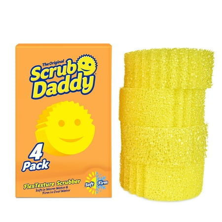 Scrub Daddy Original Multi-Pack 4ct Sponges, You control your scrubbing power! Scrub Daddy’s FlexTexture® foam is firm in cold water for tough scrubbing and soft in warm water for light cleaning.