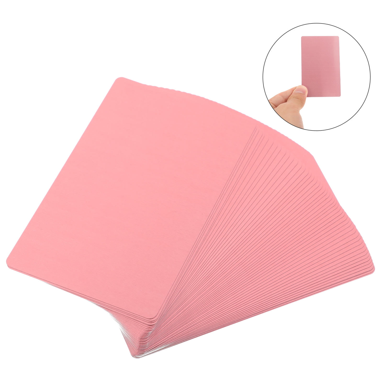Luxshiny 50pcs Engraving Metal Business Cards for Printing Aluminum Blank Professional Office Style