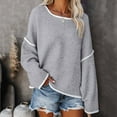 thumbnail image 2 of SGMVNU Women's Casual Oversized Sweaters Loose Soft Knit Long Batwing Sleeve Pullover Sweater Outfit Sweatshirts Tops Grey M, 2 of 8