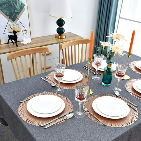 Placemats Round Placemat Rose Gold Table Mats Set Of 6 Hollow Out Easy To Clean Wipeable Washable Heat Resistant Modern For Dining Kitchen Decorations Wedding Valentines Day Canada Placemats Round Placemat Rose Gold, Round Table Placemats Canada
