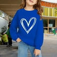 thumbnail image 2 of KAUOD Girls Cute Heart Crew Neck Sweatshirts Long Sleeve Cotton Pullover Tops Clothes Teen Kids Oversized Ribbed Cuffs Hoodies, 2 of 6