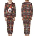 thumbnail image 2 of Renewold Poinsettia Pandas Sleepwear for Teens Aztec Ethnic Christmas Crewneck Tops with Jogger Sweatpants Set of 2 Soft Long Sleeve Pajamas Athletic Clothing Size 7-8, 2 of 5