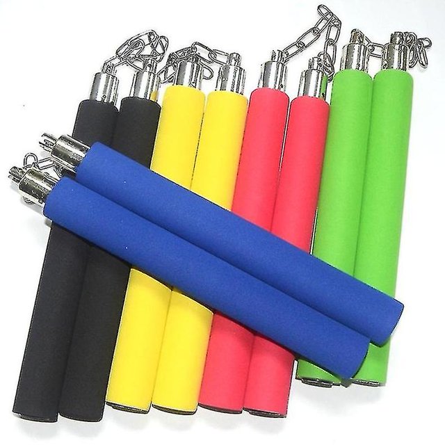Nunchuck Seguridad Espuma Goma Entrenamiento Nunchaku Nunchaku Con Cadena De Acero ZefeiWu 8390605256875