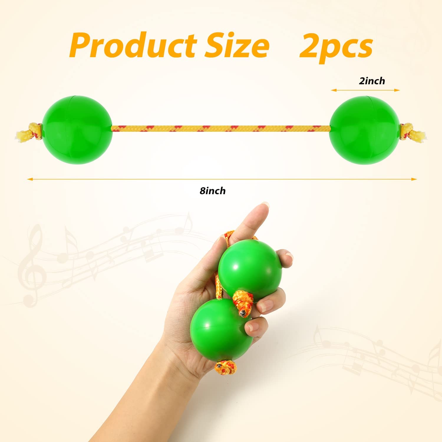 2 Pairs African Kashaka Shakers - Rhythmic Ball Percussion Instruments For Music