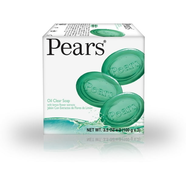 Pears Oil Clear Soap with Lemon Flower Extracts, 3.5 oz bars,