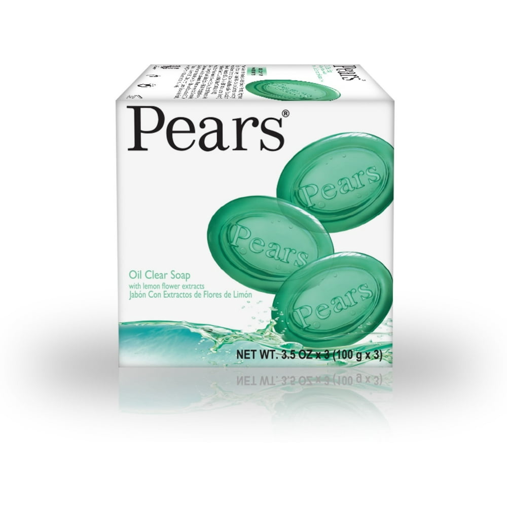Pears Oil Clear Soap with Lemon Flower Extracts, 3.5 oz bars, Walmart