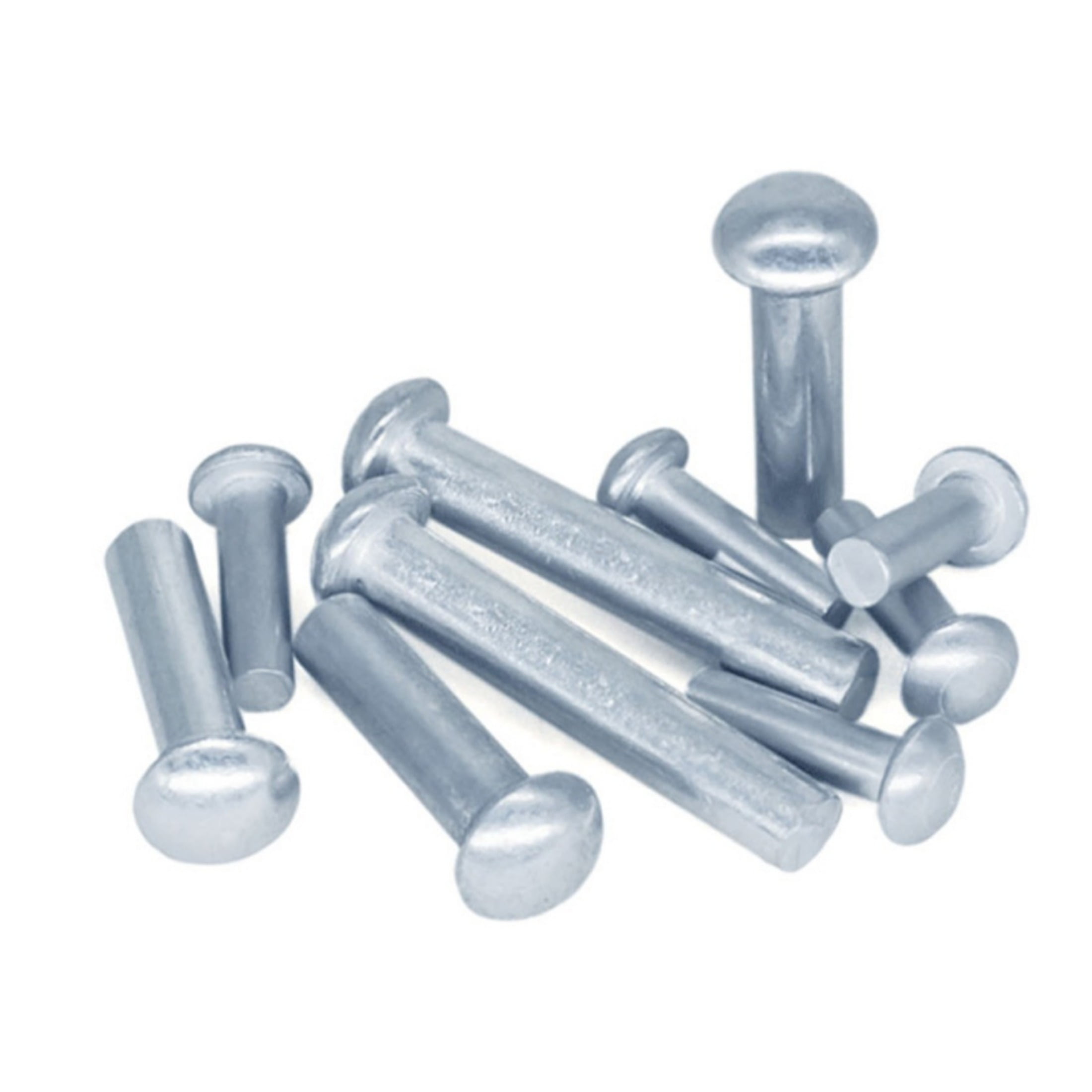 500g Galvanized Half Round Head Solid Iron Rivets 12x25mm (about 13 pieces).