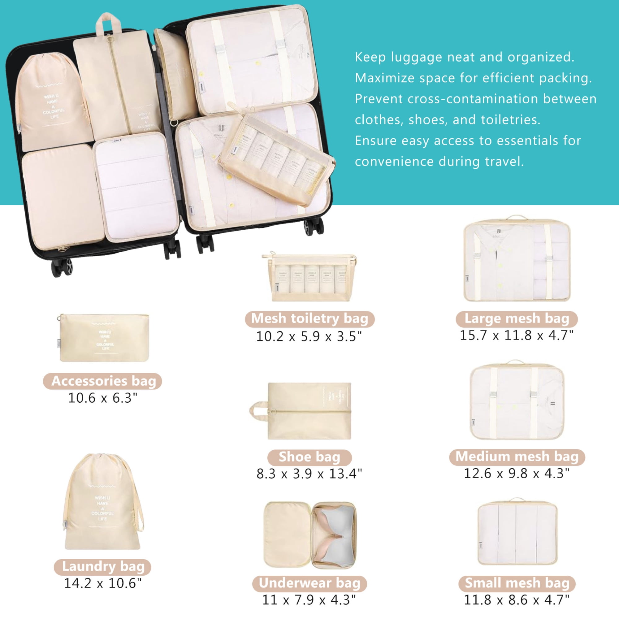 Hardshell ABS Luggage Set - Carry-On Suitcases with Dual Spinner Wheels,Check-In Sizes for Travel & Business