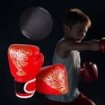 thumbnail image 5 of Muay Thai Competition Gloves PU Leather Sponge Professional MMA Kickboxing Boxing Gloves Breathable Comfortable Fighting Taekwondo Mitts for Training Sandbag  (Red Adult), 5 of 7
