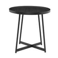 thumbnail image 2 of HomeRoots Black Ash Wood & Black Round Side Table, 21.66 x 21.66 x 22.05 in., 2 of 3