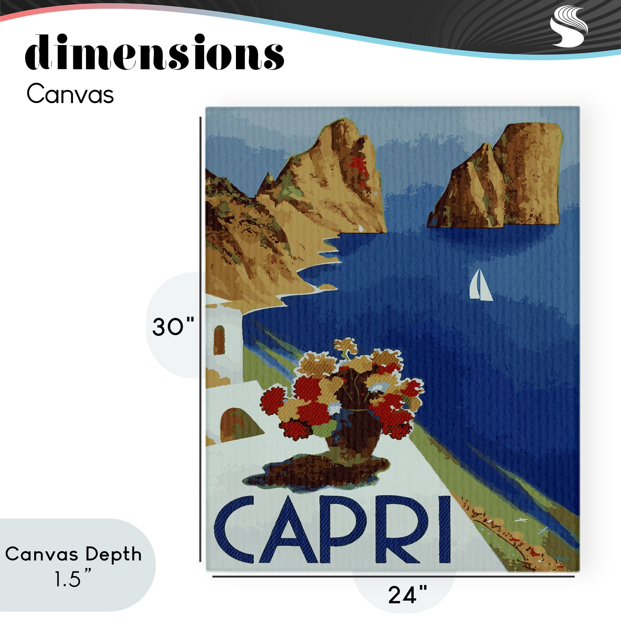 Stupell Industries Capri Island Cliffs Canvas Wall Art, design by Lil' Rue