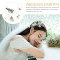 thumbnail image 3 of 4Pcs Hair Comb Set Floral Hair Accessory Blue Alloy Pearls Rhinestone Bridal Headpiece Wedding Accessories, 3 of 8