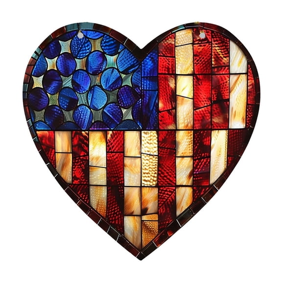 JOGZMZ Independence Day Acrylic Hanging Decoration Glazed Style American Independence Day House Decoration, Independence Day Home Decor Patriotic Gift