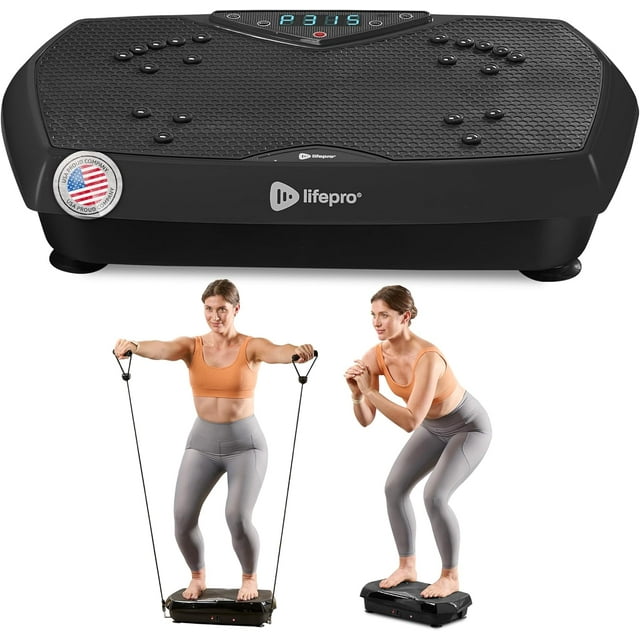 Lifepro Machine d'Exercice à Plaque Vibrante Hexagonale avec Points d'Acupression Magnétiques – Plateforme Vibrante pour Tout le Corps pour la Perte de Poids, la Récupération et le Tonus – Machine à Plaque Vibrante Silencieuse pour la Mise en Forme à Domicile - Noir