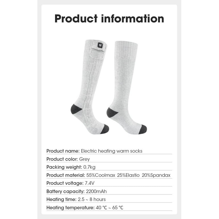 Heated Socks for Men and Women Upgraded Rechargeable Electric Winter (black  L)
