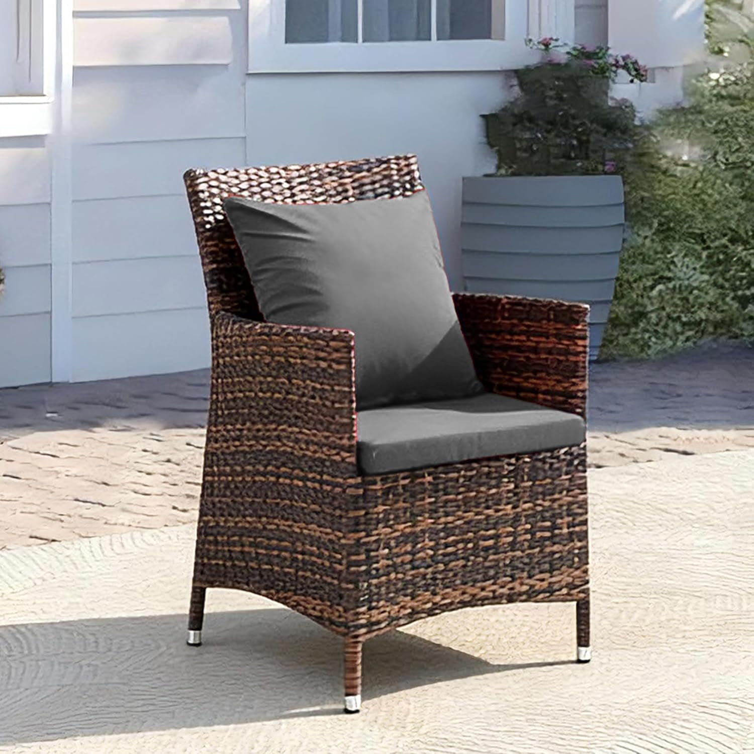 Waterproof 3-Piece Patio Sofa Cushion Cover Set - Replacement Covers for Outdoor Wicker Furniture, Bench & Seat Cushions with 4pcs Throw Pillow Cover