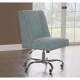 thumbnail image 7 of Homestock Medieval Moods Office Chair, Featuring Plush Aqua Fabric Upholstery, Chrome Base With Metal Casters, Pine, Rubberwood, Metal, 24"W X 18.5"D, 7 of 7