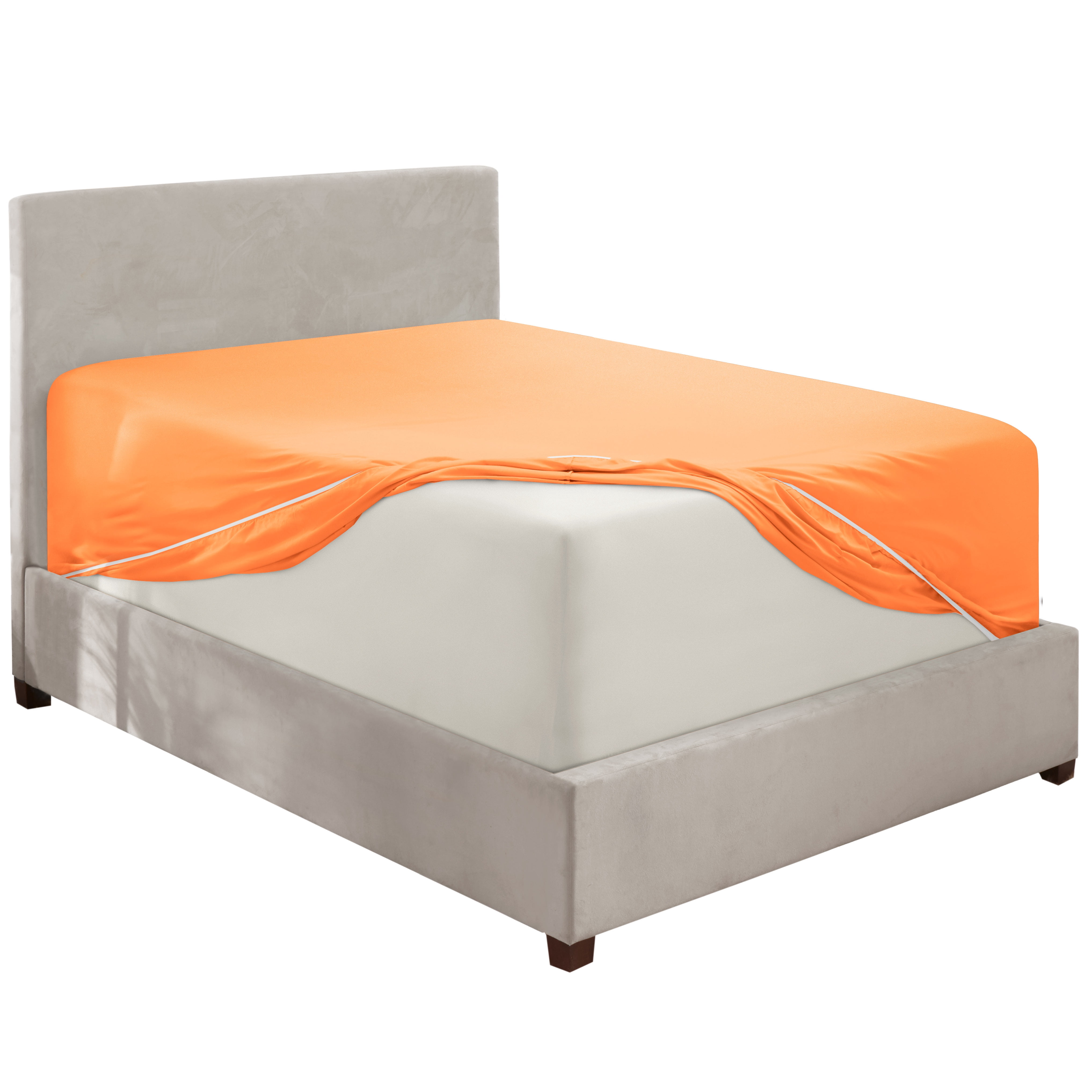 Clara Clark, Deep Pocket Sheets, Soft Microfiber, 18 Inch - 21 Inch Extra Deep Pocket, Orange