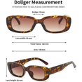 thumbnail image 5 of Gafas de sol rectangulares para mujer, gafas de sol de moda retro UV, 5 of 5