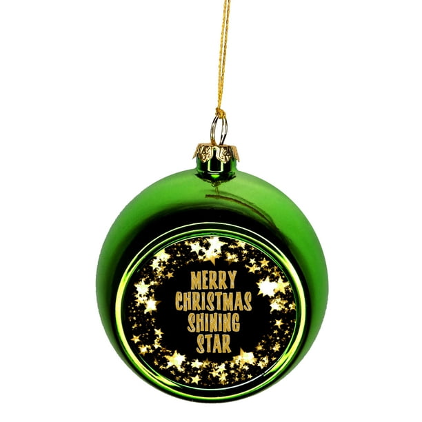 Merry Christmas Shining Star Bauble Christmas Ornaments Green Bauble Tree Xmas Balls Walmart Com Walmart Com