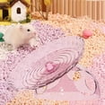thumbnail image 1 of Rueda de ejercicio para hámster con disco giratorio, juguete de actividad para hámster, suministros para mascotas, jaula silenciosa decorativa para Rosa, 1 of 8