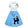 thumbnail image 1 of oqasdz Robes pour Enfants Imprimés Chien Manches Courtes Col à Revers Volants Patchwork Robe Chemise Mode Mode Urbaine Robe de Soirée, 1 of 3