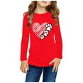 thumbnail image 2 of Huvoen Kid Cotton Long Sleeve Pullover Blouse Top Long Sleeve Round-Neck Blouses & Shirts Girls Long Sleeve Prints Shirts Cute Crewnecks Tops Dressy Casual Blouses Clothes Red 3 Years, 2 of 5