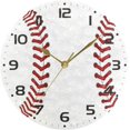 thumbnail image 5 of SKYSONIC Sport Baseball Print Wall Clock 10 Inch Silent Non Ticking Round Clock Oil Painting Clock Easy to Read Clock for Living Room Bedroom Bathroom Home Decor, 5 of 7
