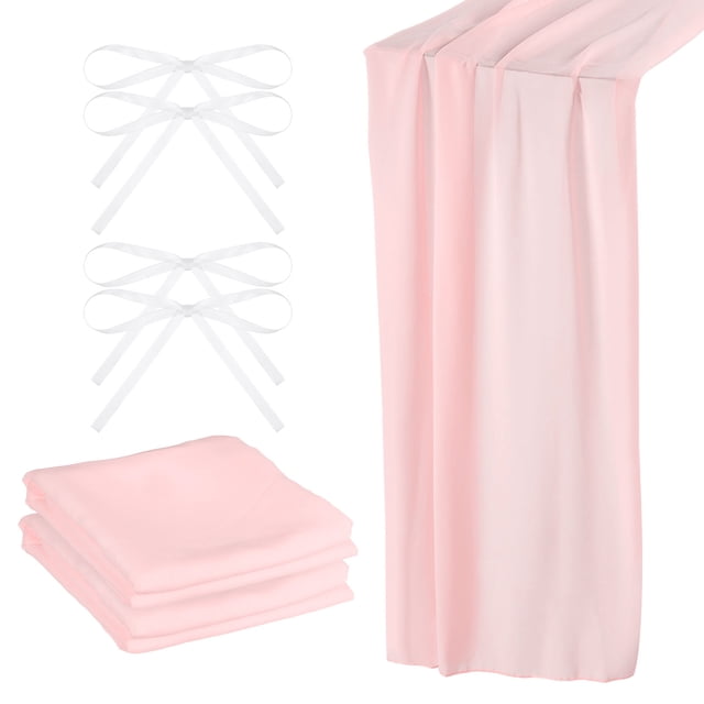 Camino de mesa de Gasa Unique Bargains 2 Paquete 28 x 120 Pulgadas Rosa