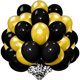 thumbnail image 1 of Globos CYTTOKL negros y dorados de 30 cm, paquete de 100 unidades, látex y helio, 1 of 6