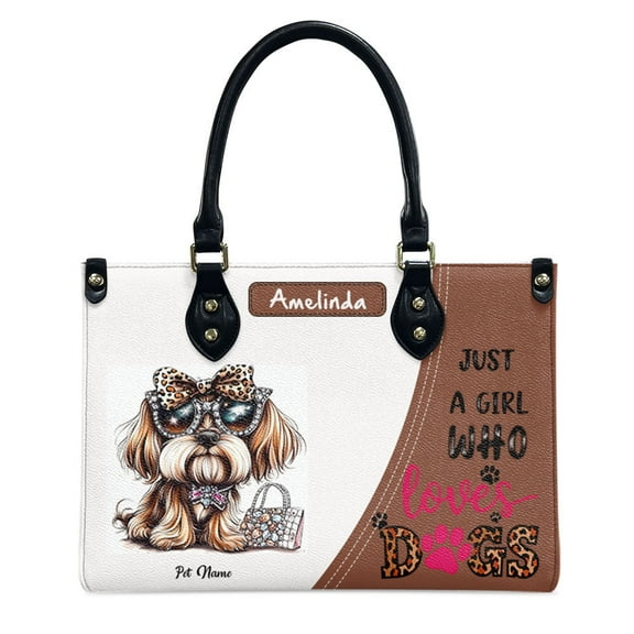Spinone Italiano Dog Bag, Personalized Leather Handbags For Women - Personalized Leather Purse with Name - Tote Bags for Mom Grandma - Custom Gifts Ideas for Her, Gift for Dog Lover