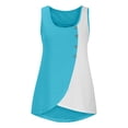 thumbnail image 5 of UPPADA Womens Color Block Tank Tops Trendy Comfy Tunic Tops Cute Crewneck Cami Tank Top Long Shirts To Wear with Leggings ,L Light Blue Tank Tops, 5 of 7