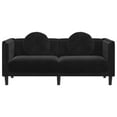 thumbnail image 2 of vidaXL Sofa avec Coussins 2 Places Velours Noir, 2 of 5