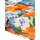 thumbnail image 5 of Blusas de mujer con volantes de manga corta floral con cuello simulado y volantes Naranja Azul L, 5 of 5