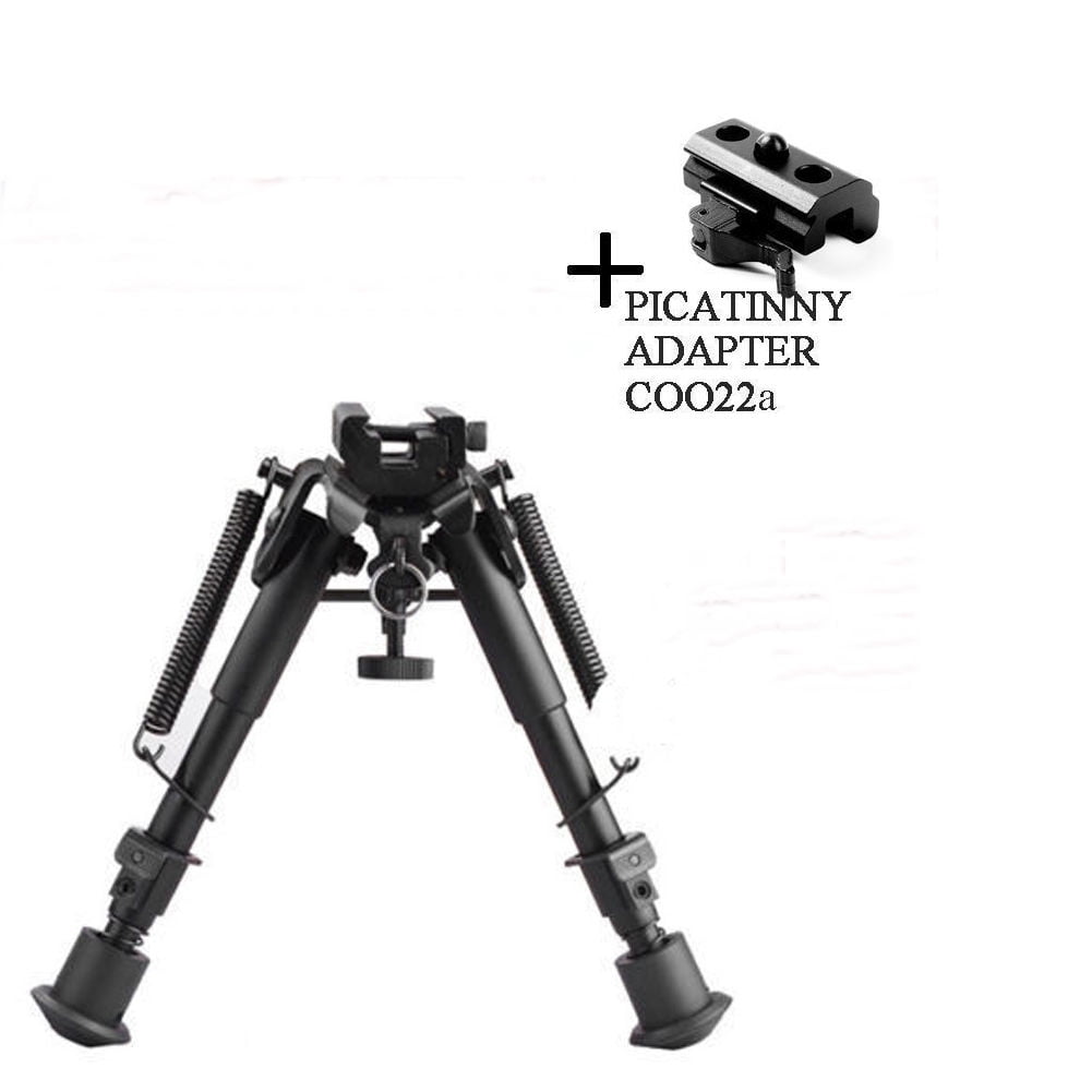 Harris Style 6" 9" Aluminum Bipod Swivel Tiltlevel Black with