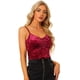 thumbnail image 1 of Disfraz de navidad Camiseta sin mangas de terciopelo para mujer con fruncido en la parte delantera para fiesta Borgo?a XS, 1 of 6