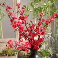 thumbnail image 3 of Nvzi 3 ramas de flores de cerezo artificiales, tallo largo de 23 pulgadas, flores de ciruelo de seda con brotes, color rosa, 3 of 5