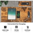 thumbnail image 5 of End Table with Charging Station, Side Table with 2 Wooden Drawers, Narrow 2-Tier Nightstand with USB Ports and Power Outlets, Nightstand Sofa Table for Small Spaces, Living Room, Bedroom, Rustic Brown, 5 of 9