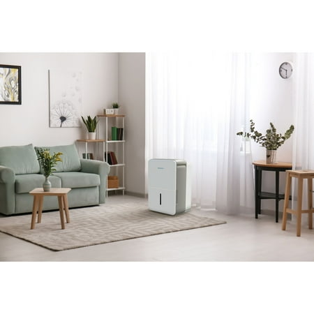 Keystone - 50 Pint Dehumidifier | LED Display | 24H Timer | Auto Shut-Off | Auto-Restart | For Rooms up to 4,500 Sq. Ft - White