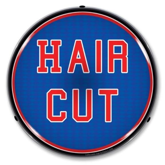 Collectable Sign and Clock Hair Cut LED Lighted Premium Sign