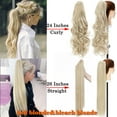 thumbnail image 3 of Sego Long Thick Claw Ponytail Hair Extension Synthetic Curly Real Hair Piece Big Wave Clip in Hair Extensions For Women, 3 of 10