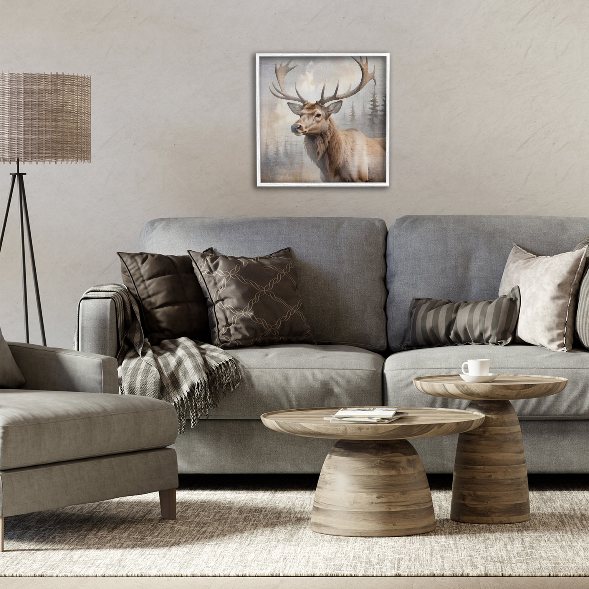 Stupell Industries Graceful Forest Stag White Framed Giclee Art, design by Susan Arnot