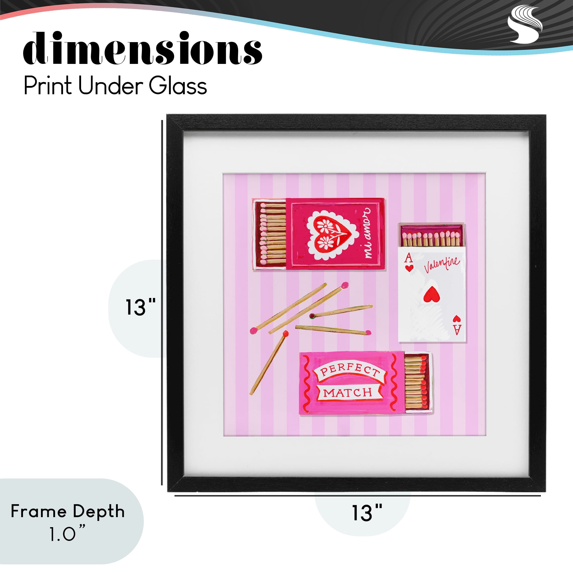 Stupell Industries Romantic Valentine's Matchboxes Black Framed Print Under Glass, design by Rachael Reese
