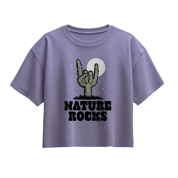 Instant Message - Nature Rocks - Youth Girl Short Sleeve Boxy Tee
