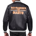 thumbnail image 2 of Men's Starter Black San Francisco Giants Printed Team Logo Satin Varsity Full-Snap Jacket, 2 of 2