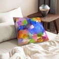 thumbnail image 6 of Velvet Decorative Throw Pillow Covers Set of 2, Soft Square Cushion Cover with Invisible Zipper Geometries Squares Cubes Printing, 18"x18", 6 of 7